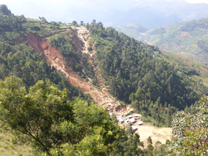 Landslides near a gold mine in Luhwinja in eastern DR Congo.