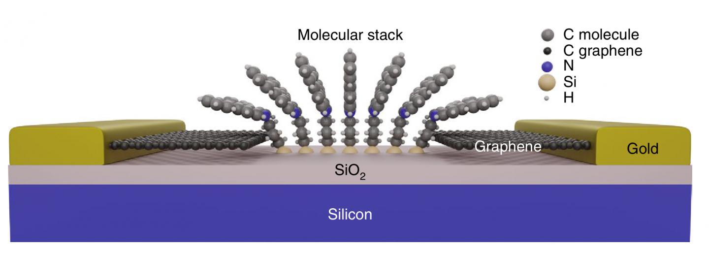 Anchoring the Graphene-Like Molecule Stack to the  Substrate Using a Silanization Reaction