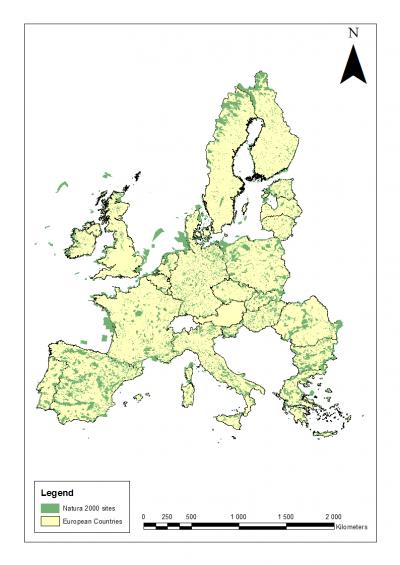 Map of the Natura 2000 Sites