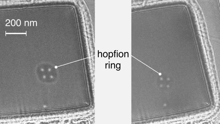 Experimental images hopfion rings