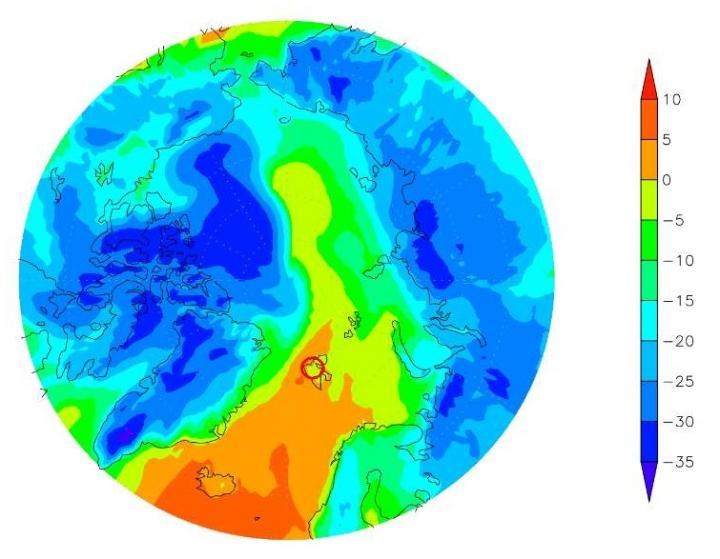 Daily Mean Air Temperature in 60 N