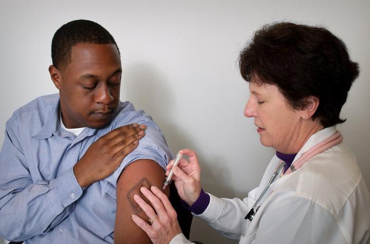African American Man Receiving Flu Vaccine