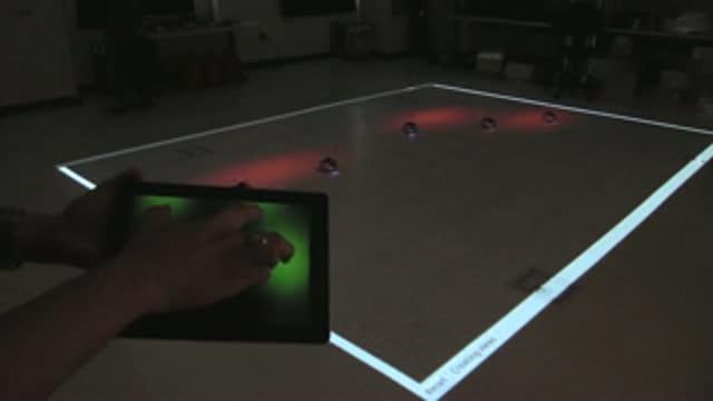 Controlling Swarm Robots with Touch of Finger