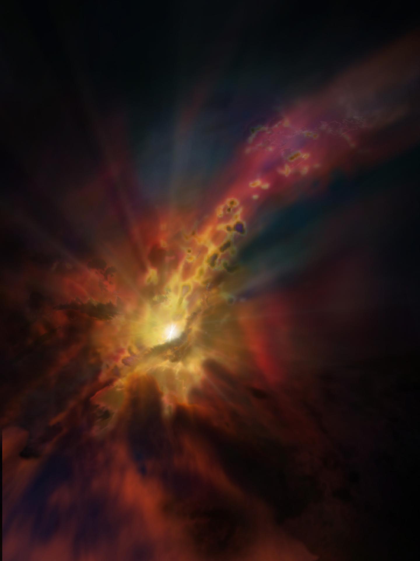 Artist Impression of Galaxy Wind