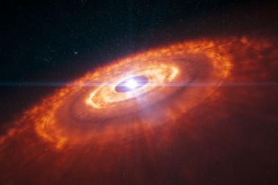 An Artist's Impression of a Young Star Surrounded by a Protoplanetary Disc