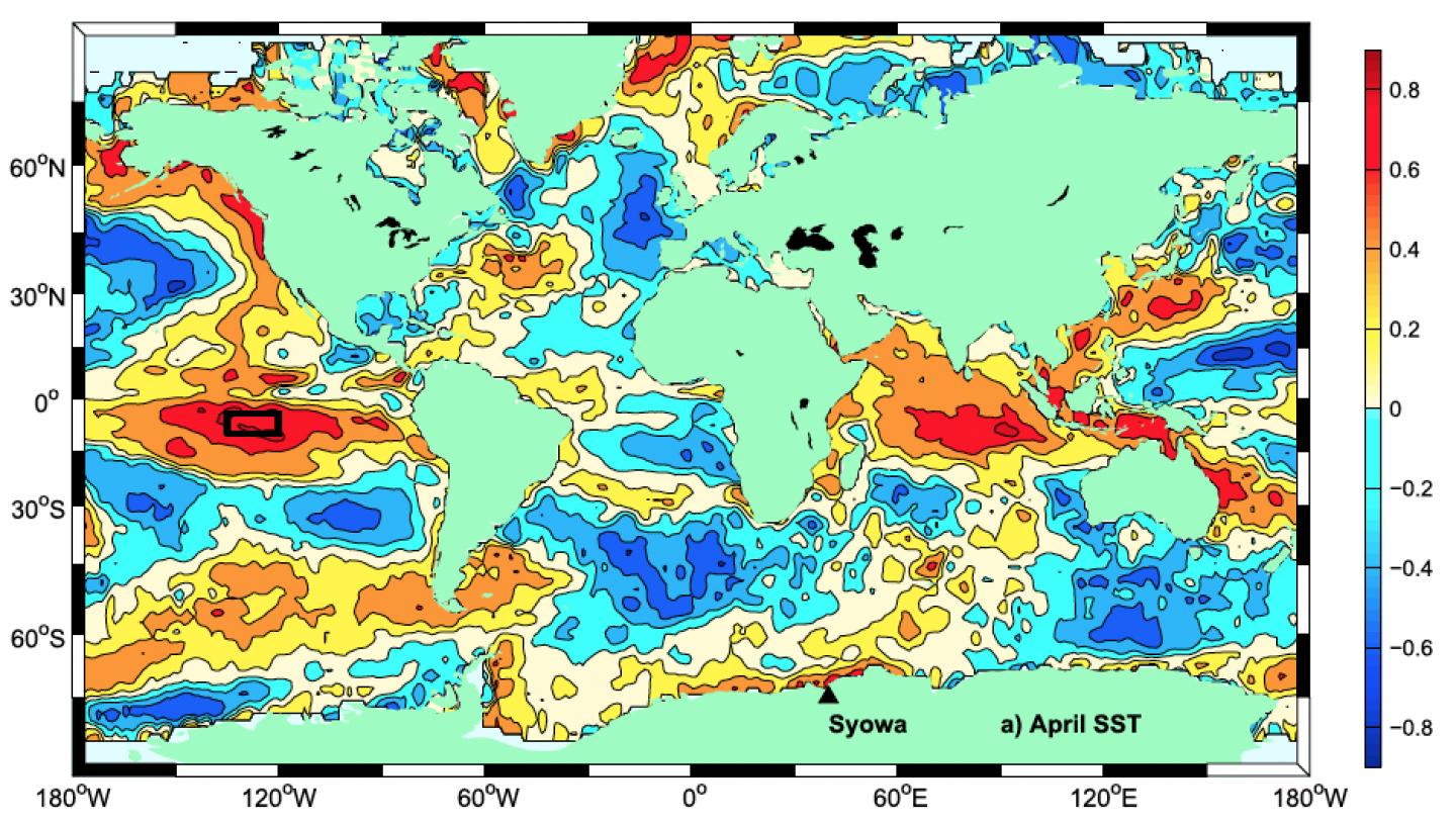 Map Showing the Correlation between Ice Breakups and Sea Surface Temperature