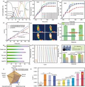 Uranium removal effect of γ-FeOOH/KGM(Ga)/PNIPAM thermosensitive hydrogel.