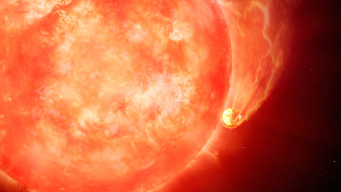 Artist Impression of a Star Devouring One of Its Planets
