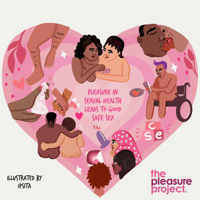An illustration about the benefits of sexual pleasure and its link to safe sex