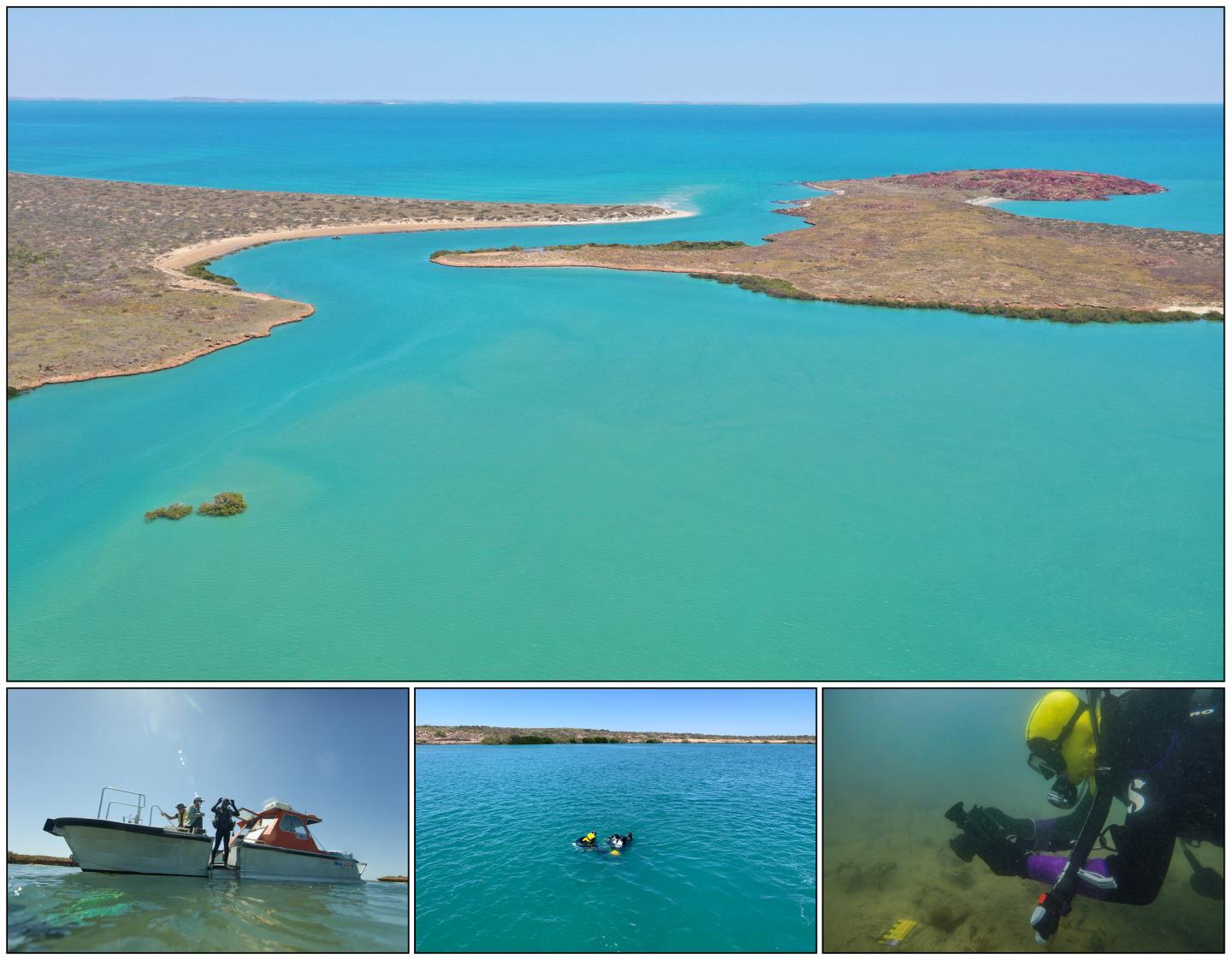 Aerial View of Cape Bruguieres and Divers Record Artifacts in WA