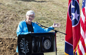 Energy Secretary Jennifer Granholm speaks at isotope production and research center groundbreaking