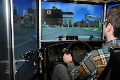 Individual in Driving Simulator