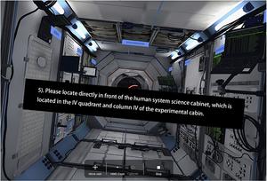 Fig. 1. Schematic diagram of visual instructions in the space station simulation model (please locate in front of the human systematic science cabinet, which is in column IV of Quadrant IV, inside the laboratory module).