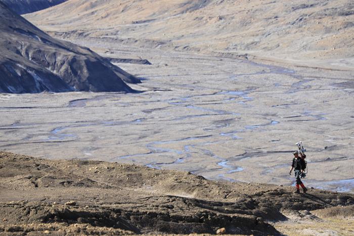 Antero Kukko collecting topographic data