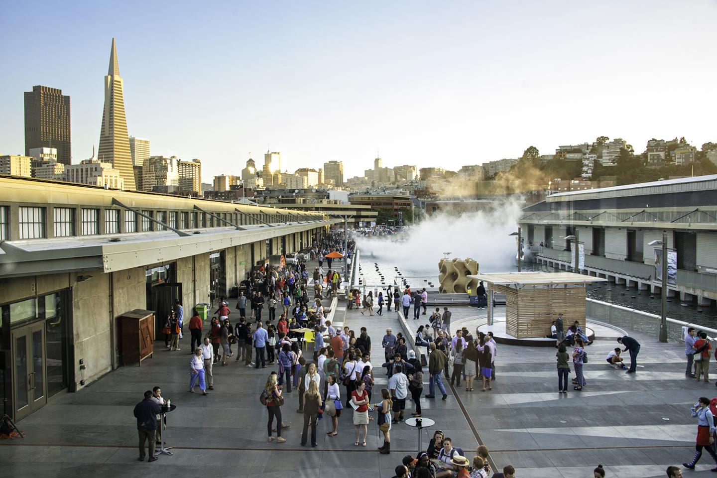 Exploratorium's Outdoor Gallery with Fog Bridge