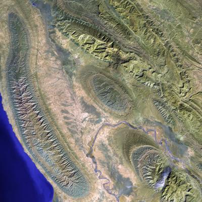 Satellite Image of Zagros Mountains