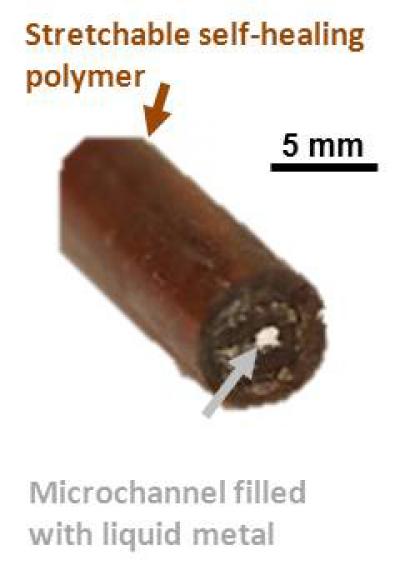 Self-Healing Wires with Liquid Metal Cores