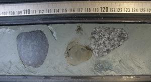 Core sample of Antarctic debris