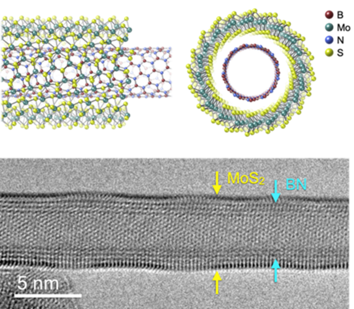 Nanotube grown on a nanotube.
