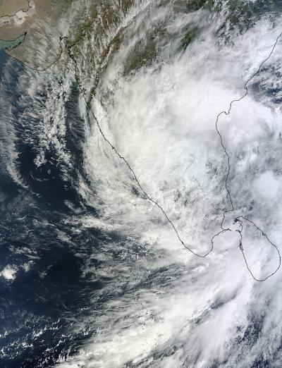 Tropical Cyclone Nilam over Southern India