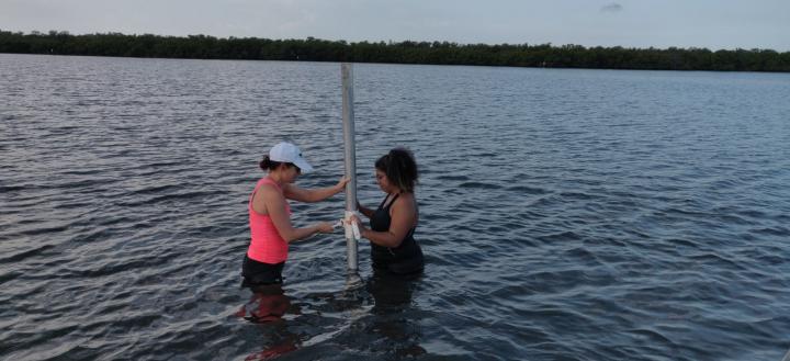 Muller and Morales doing hand coring