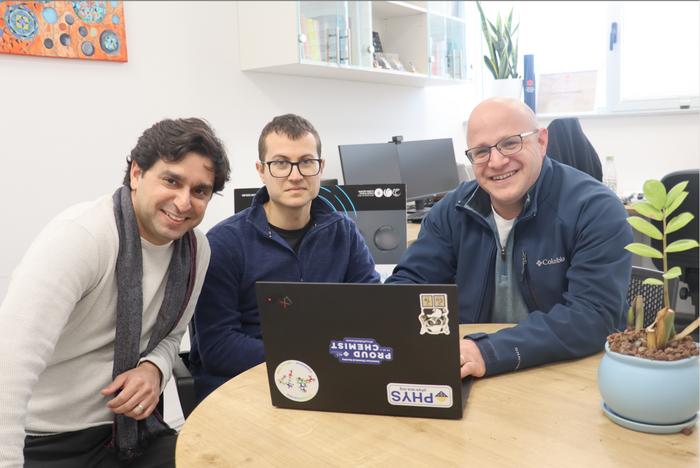 (Left to right): Prof. Shlomi Reuveni, Ph.D. student Ofir Blumer & Dr. Barak Hirshberg.