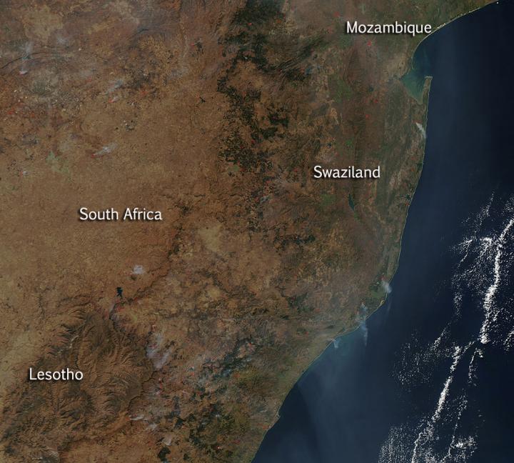 Biomass Fires Across Several Countries in South Africa