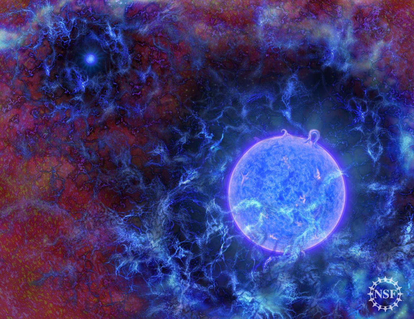 Artist's Rendering of How the First Stars in the Universe May Have Looked