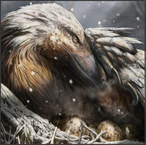 Dromaeosaur in the snow (square)