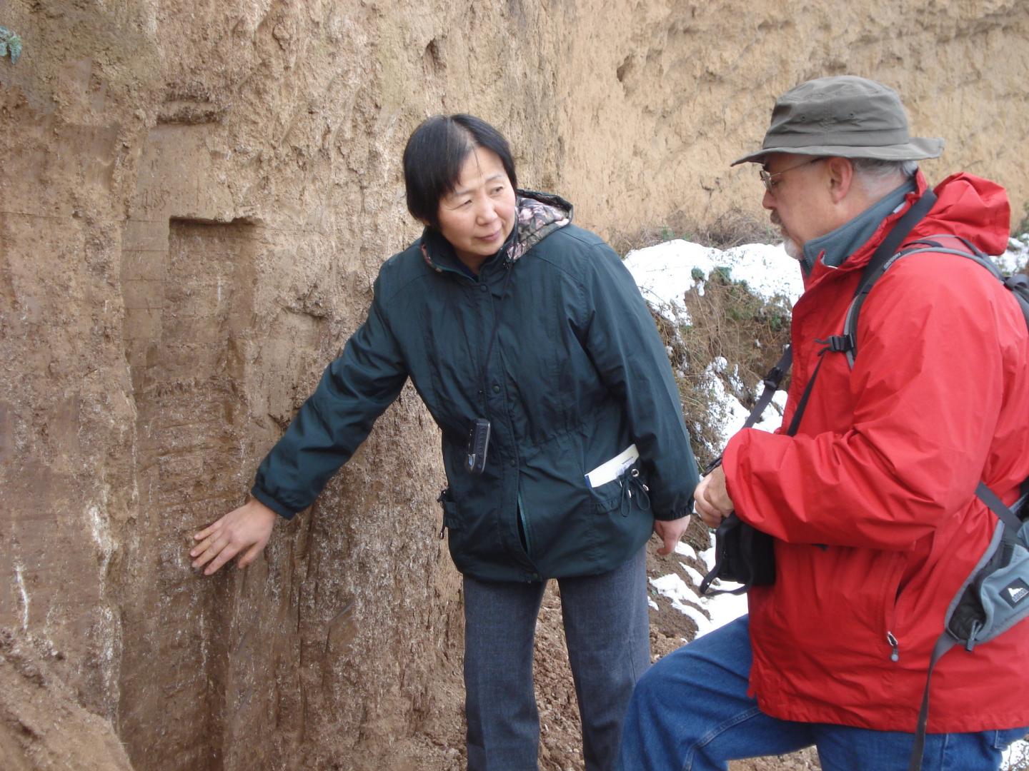 Weijian Zhou and Warren Beck at Field Site
