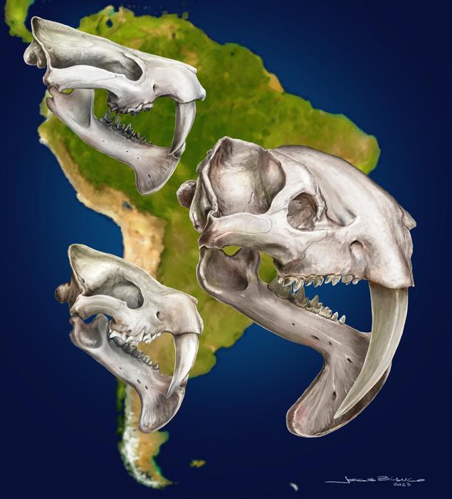 The three species of the family Thylacosmilidae in South America