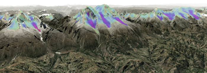 Ice flow velocities for Andean glaciers