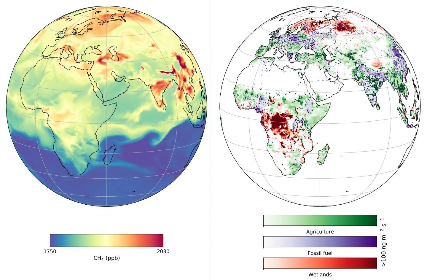 Concentrations of Methane