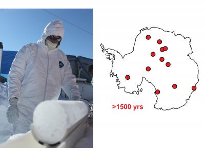 Antarctic Ice Core Sample Sites
