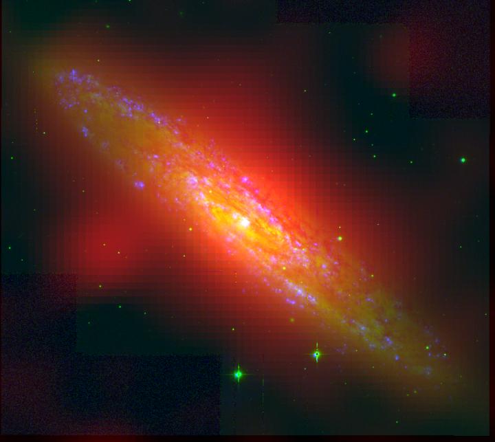 Starburst Galaxy NGC253 at Optical and Radio Wavelengths