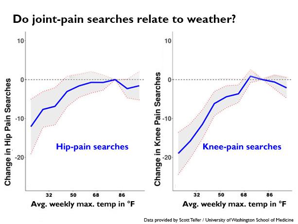 Changes in Searches for Hip and Knee Pain