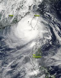 NASA's Aqua Satellite Flew Over Typhoon Tembin