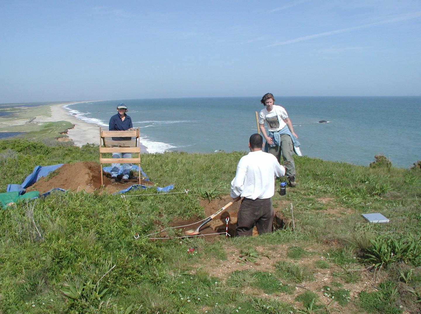 Archaeologists at Lucy Vincent Beach, Martha's Vineyard
