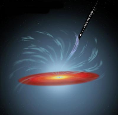 Absorbing Cloud of Material Is Located High above the Supermassive Black Hole