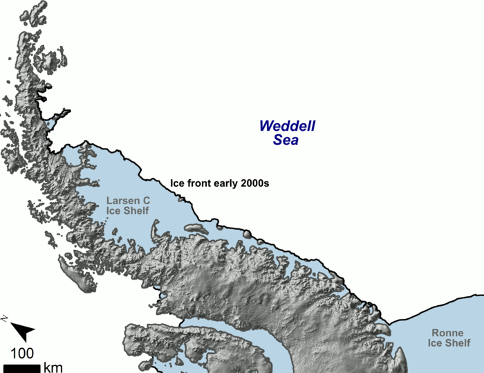 Illustration of the eastern Antarctic Peninsula