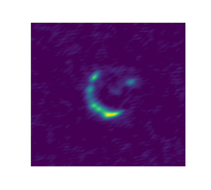 Image of the lensed galaxy acquired with the ALMA interferometer