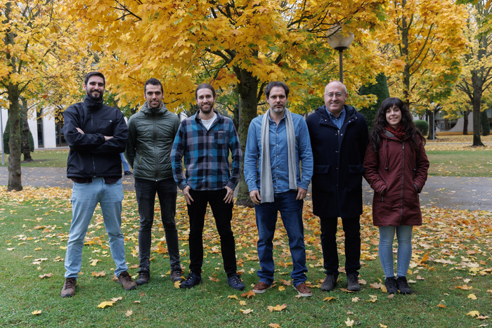 The UPNA/NUP researchers who are the authors of this article. From left to right: Íñigo Ezcurdia, Xabier Sandúa, Josu Irisarri, Asier Marzo, Iñaki Pérez de Landazábal and Itziar Galarreta.