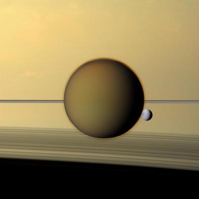 Titan's Dense Atmosphere Shrouds the Moon
