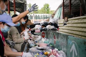  garbage truck dustcart ashcan trash can garbage can wastebin ash bin ash-bin ashbin dustbin trash barrel trash bin plastic bag syringe-0