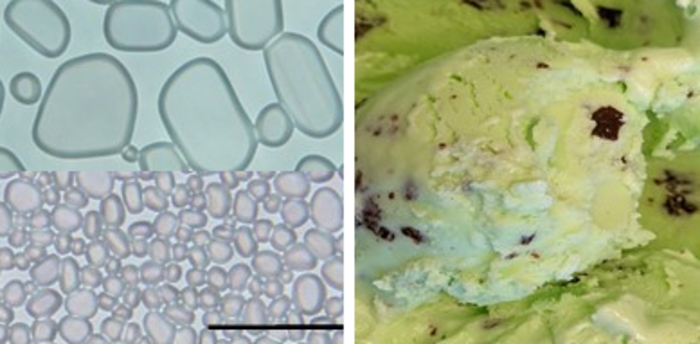 Concentrations of different stabilizers used in ice cream preparation