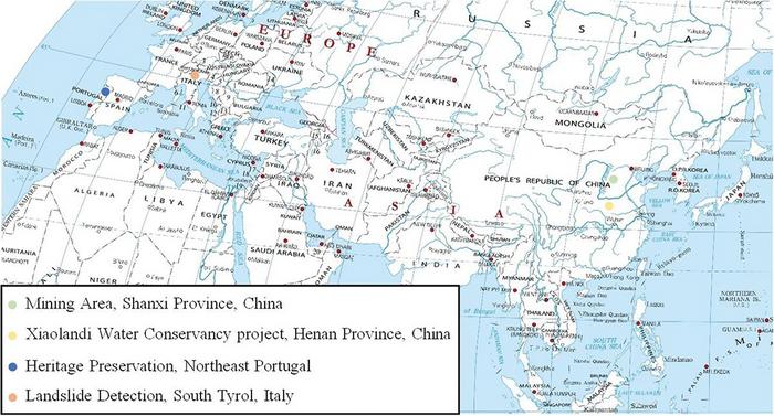 Location of the Areas of Interest (AOI) used in this study.