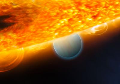 Planet Eclipse Allows for Detection of Carbon Dioxide -- Artist's Impression