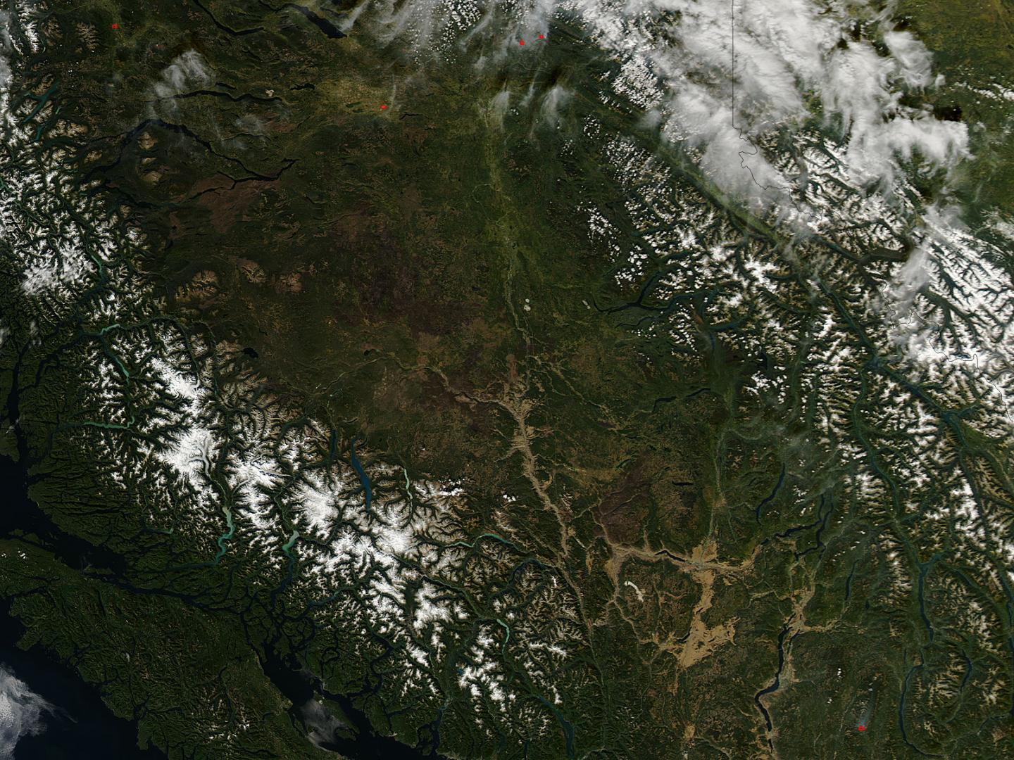Aqua Real Color Image of Burn Scar in British Columbia