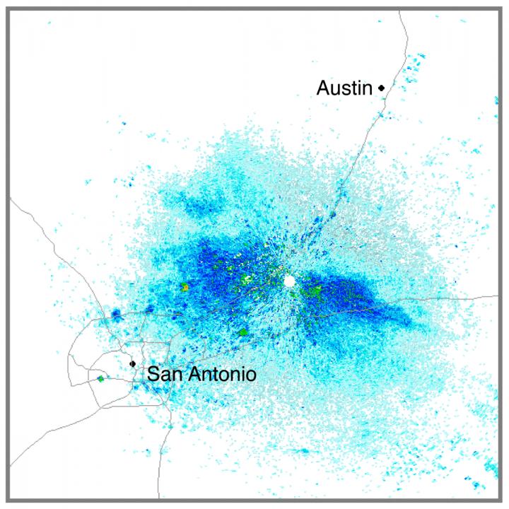 migrating bats radar Texas