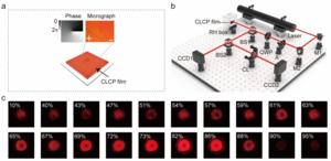 Figure 2 | Characterization of the Reflected Diffraction Light Field of Humidity-Responsive CLCP Films Encoded with a Single q-plate.